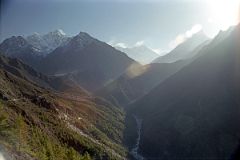 02 Namche Bazaar To Tengboche - Wide View Of Trail With Taweche, Nuptse, Everest, Lhotse, Ama Dablam Early Morning.jpg